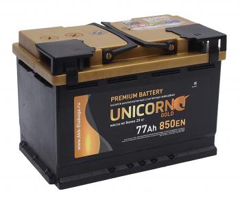 Аккумулятор UNICORN Gold 77Ач обратная полярность UNICORN 6ст77(0)