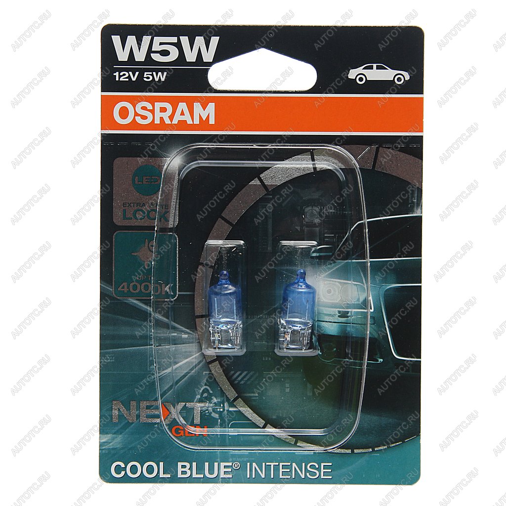 669 р. Лампа 12V W5W T10 W2.1x9.5d 4000K блистер (2шт.) Cool Blue Intense NextGen OSRAM OSRAM 2825cbn-02b  с доставкой в г. Кемерово