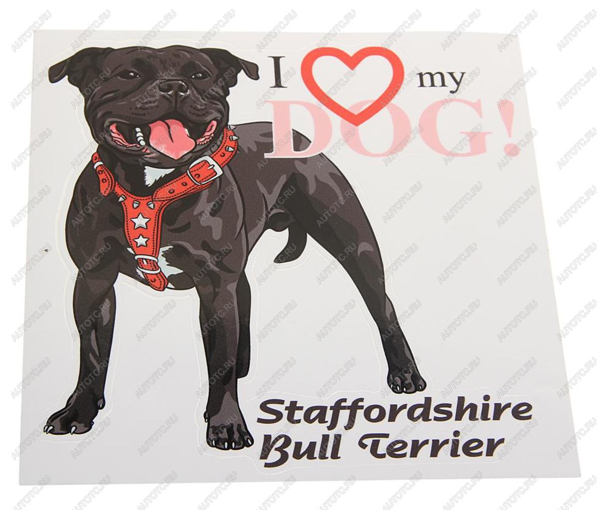 155 р. Наклейка виниловая вырезанная I love my DOG 17х17см полноцветная AUTOSTICKERS AUTOSTICKERS черн. 01  с доставкой в г. Кемерово