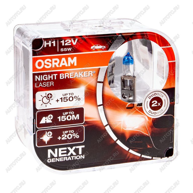 2 279 р. Лампа 12V H1 55W P14.5s +150% 3500K бокс (2шт.) Night Breaker Laser OSRAM OSRAM 64150nl-hcb  с доставкой в г. Кемерово
