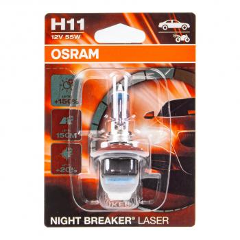 2 099 р. Лампа 12V H11 55W PGJ19-2 +150% 3750K блистер (1шт.) Night Breaker Laser OSRAM OSRAM 64211nl-01b  с доставкой в г. Кемерово. Увеличить фотографию 1