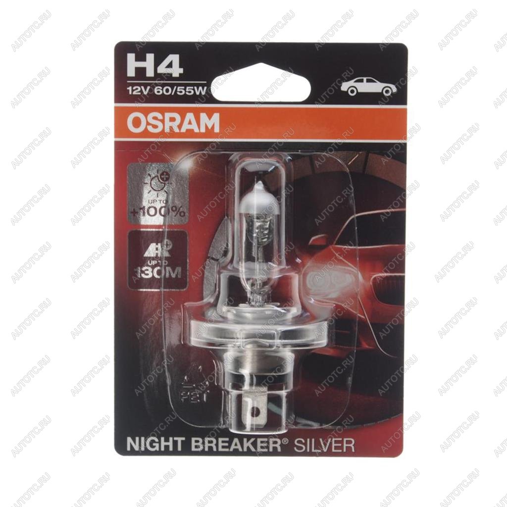 759 р. Лампа 12V H4 6055W P43t +100% блистер (1шт.) Night Breaker Silver OSRAM OSRAM 64193nbs-01b  с доставкой в г. Кемерово