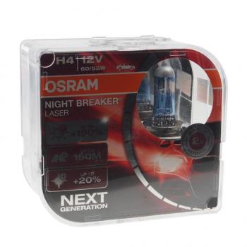 2 599 р. Лампа 12V H4 6055W P43t +150% 4050K бокс (2шт.) Night Breaker Laser OSRAM OSRAM 64193nl-hcb  с доставкой в г. Кемерово. Увеличить фотографию 1