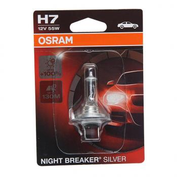 919 р. Лампа 12V H7 55W PX26d +100% блистер (1шт.) Night Breaker Silver OSRAM OSRAM 64210nbs-01b  с доставкой в г. Кемерово. Увеличить фотографию 1