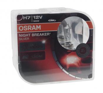 1 739 р. Лампа 12V H7 55W PX26d +100% бокс (2шт.) Night Breaker Silver OSRAM OSRAM 64210nbs-hcb  с доставкой в г. Кемерово. Увеличить фотографию 1