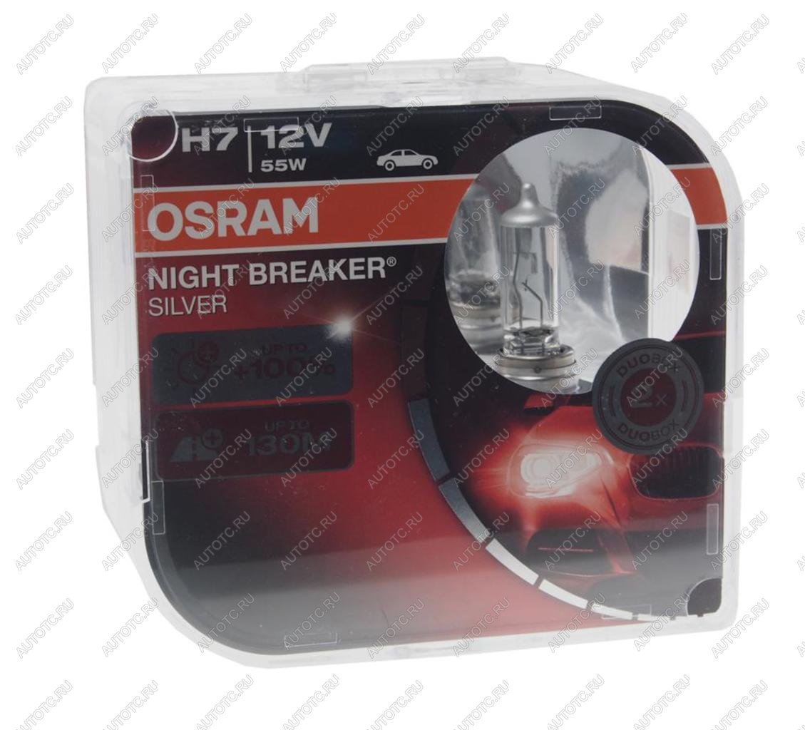 1 739 р. Лампа 12V H7 55W PX26d +100% бокс (2шт.) Night Breaker Silver OSRAM OSRAM 64210nbs-hcb  с доставкой в г. Кемерово