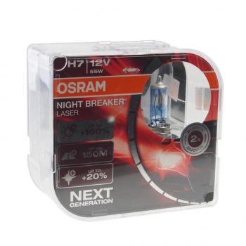 3 399 р. Лампа 12V H7 55W PX26d +150% 3750K бокс (2шт.) Night Breaker Laser OSRAM OSRAM 64210nl-hcb  с доставкой в г. Кемерово. Увеличить фотографию 1