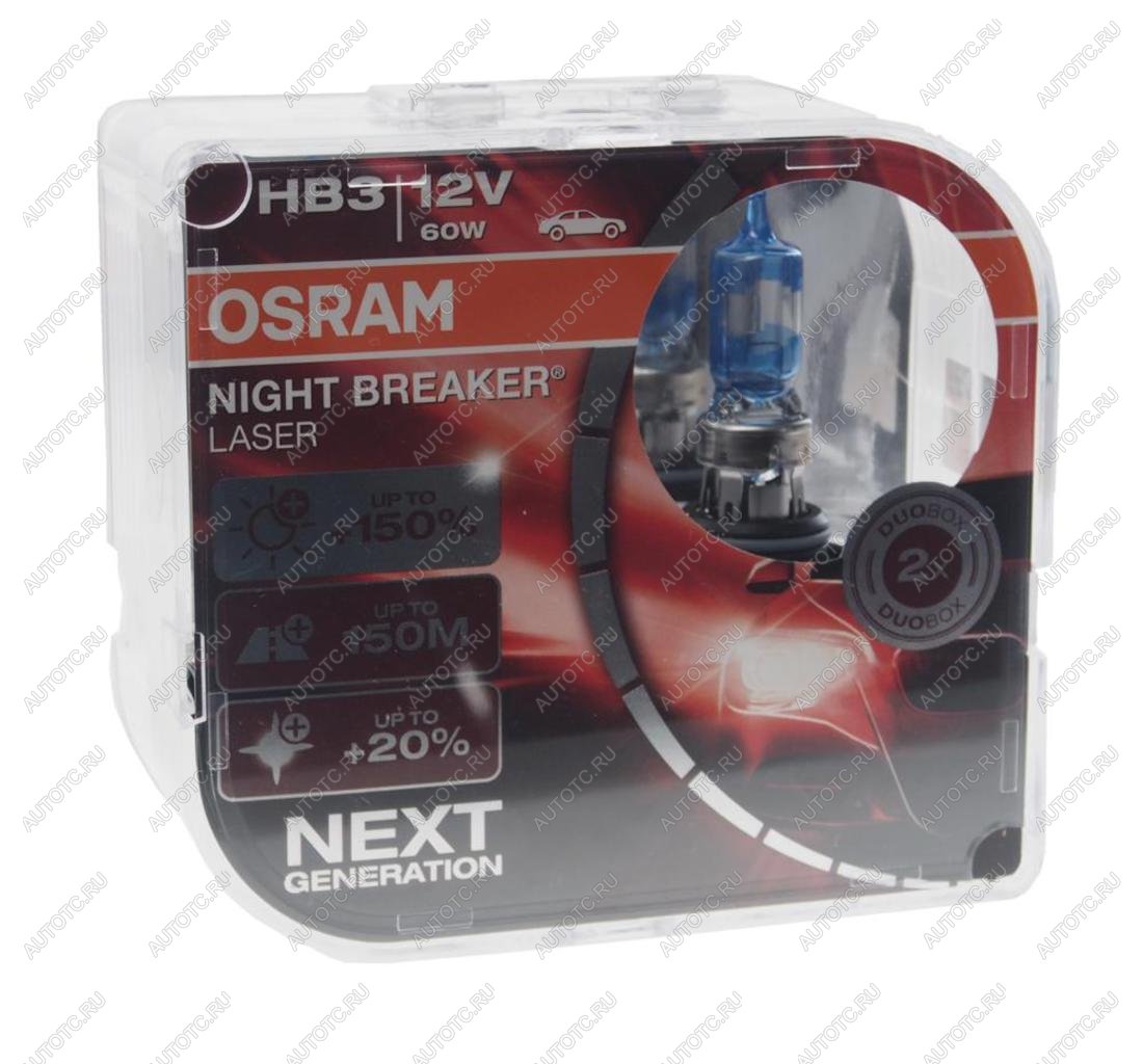 3 599 р. Лампа 12V HB3 60W P20d +150% 3800K бокс (2шт.) Night Breaker Laser OSRAM OSRAM 9005nl-hcb  с доставкой в г. Кемерово