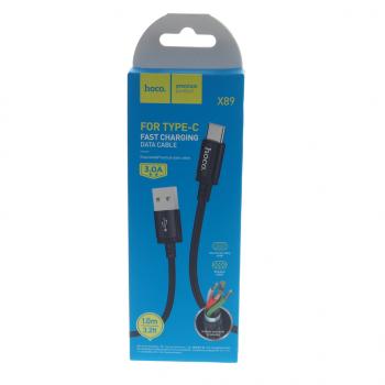 87 р. Кабель USB Type C 1м черный HOCO HOCO x89 black  с доставкой в г. Кемерово. Увеличить фотографию 2