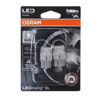 1 699 р. Лампа светодиодная 12V W21W W3x16d 6000K блистер (2шт.) LEDriving SL OSRAM OSRAM 7505dwp-02b  с доставкой в г. Кемерово. Увеличить фотографию 1
