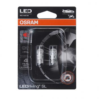 1 239 р. Лампа светодиодная 12V W5W T10 W2.1x9.5d блистер (2шт.) LEDriving SL Red OSRAM OSRAM 2825drp-02b  с доставкой в г. Кемерово. Увеличить фотографию 1