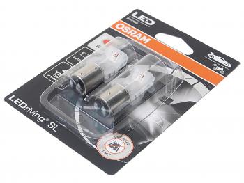 1 799 р. Лампа светодиодная 12V P215W BAY15d блистер (2шт.) LEDriving SL Red OSRAM OSRAM 7528drp-02b  с доставкой в г. Кемерово. Увеличить фотографию 2