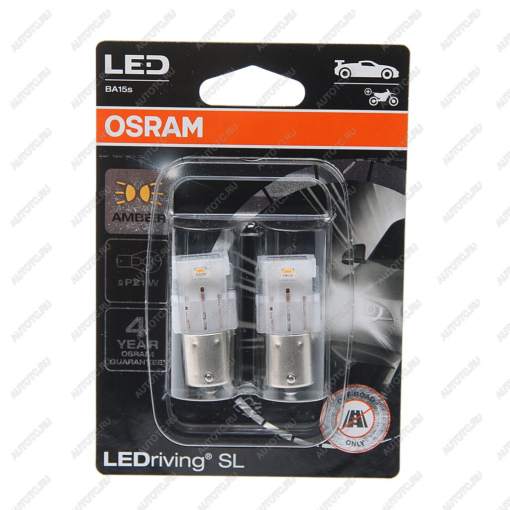 2 059 р. Лампа светодиодная 12V PY21W BA15s блистер (2шт.) LEDriving SL Yellow OSRAM OSRAM 7506dyp-02b  с доставкой в г. Кемерово