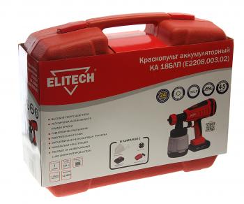 6 199 р. Краскораспылитель аккумуляторный 18.0В 2.0Ач 0.8л 1.0лмин. ELITECH ELITECH ка 18блп  с доставкой в г. Кемерово. Увеличить фотографию 5