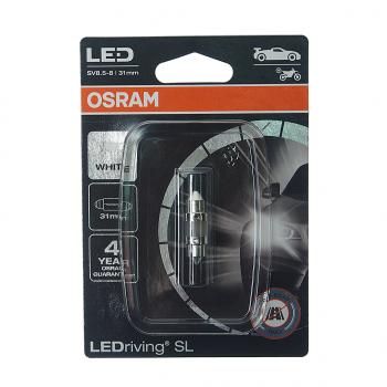 499 р. Лампа светодиодная 12V C5W SV8.5-8 31мм блистер (1шт.) LEDriving SL OSRAM OSRAM 6438dwp-01b  с доставкой в г. Кемерово. Увеличить фотографию 1