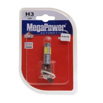 699 р. Лампа светодиодная 12V H3 PK22s 6000K 5 светодиодов блистер (1шт.) Mega White MEGAPOWER MEGAPOWER-AUTOMOTIVE 80534бл  с доставкой в г. Кемерово. Увеличить фотографию 1