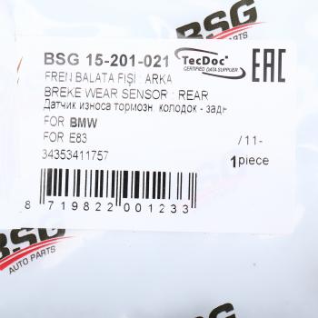 419 р. Датчик износа тормозных колодок BMW X3 (E83) задний (1шт.) BSG BSG bsg15201021  с доставкой в г. Кемерово. Увеличить фотографию 5