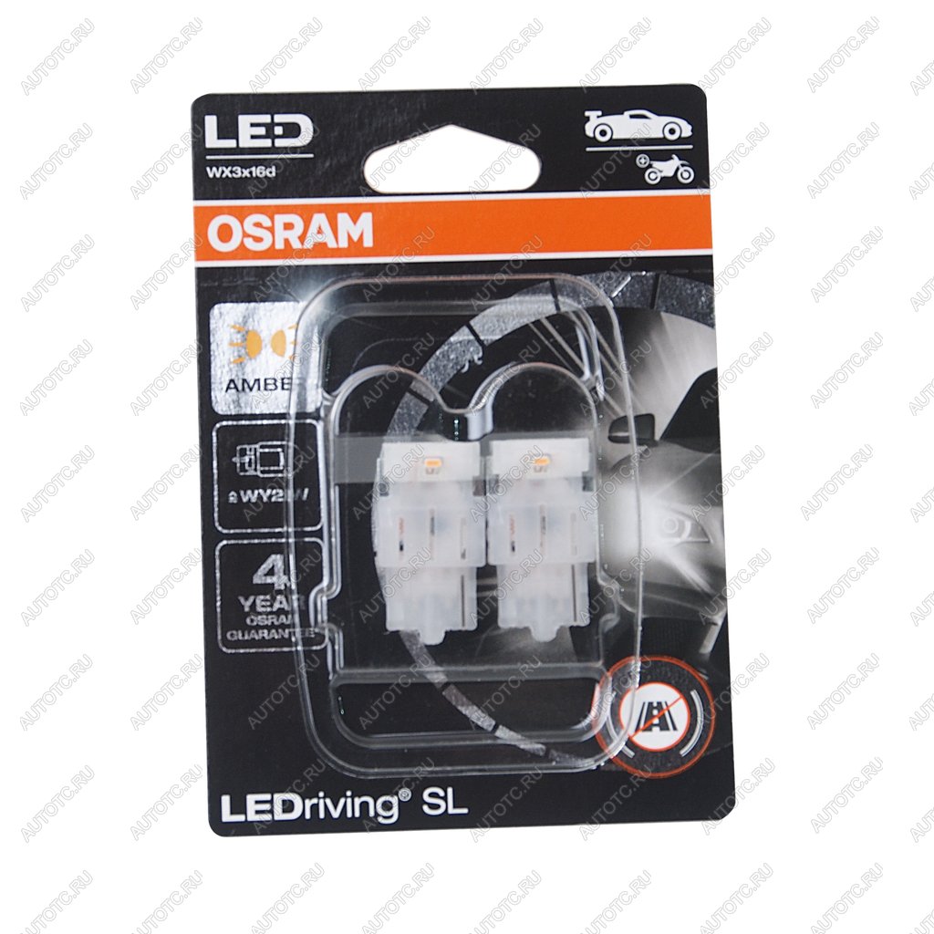 1 779 р. Лампа светодиодная 12V WY21W W3x16d блистер (2шт.) LEDriving SL Yellow OSRAM OSRAM 7504dyp-02b  с доставкой в г. Кемерово