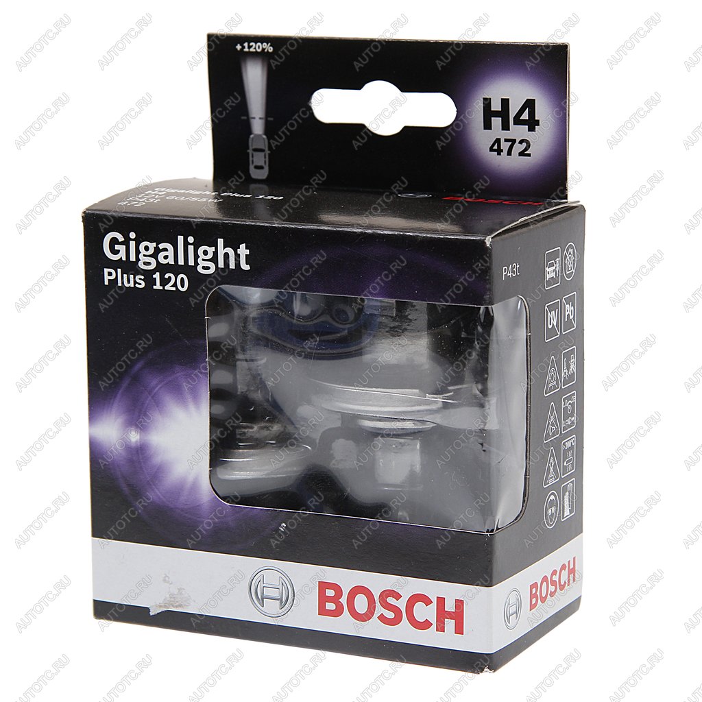 1 599 р. Лампа 12V H4 6055W P43t +120% (2шт.) Gigalight Plus 120 BOSCH BOSCH 1987301106  с доставкой в г. Кемерово