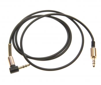 138 р. Кабель jack 3.5 0.9м AUX черный в оплетке угловой NO NAME rh-wt62  с доставкой в г. Кемерово. Увеличить фотографию 1