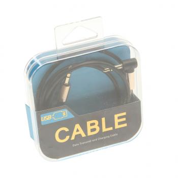 138 р. Кабель jack 3.5 0.9м AUX черный в оплетке угловой NO NAME rh-wt62  с доставкой в г. Кемерово. Увеличить фотографию 2