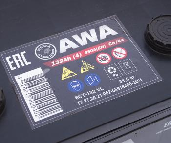 16 249 р. Аккумулятор AWA 132Ач AWA 6ст132(4)  с доставкой в г. Кемерово. Увеличить фотографию 4