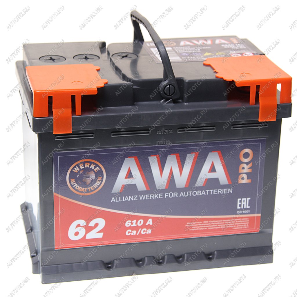 9 399 р. Аккумулятор AWA PRO 62Ач обратная полярность AWA 6ст62(0)  с доставкой в г. Кемерово
