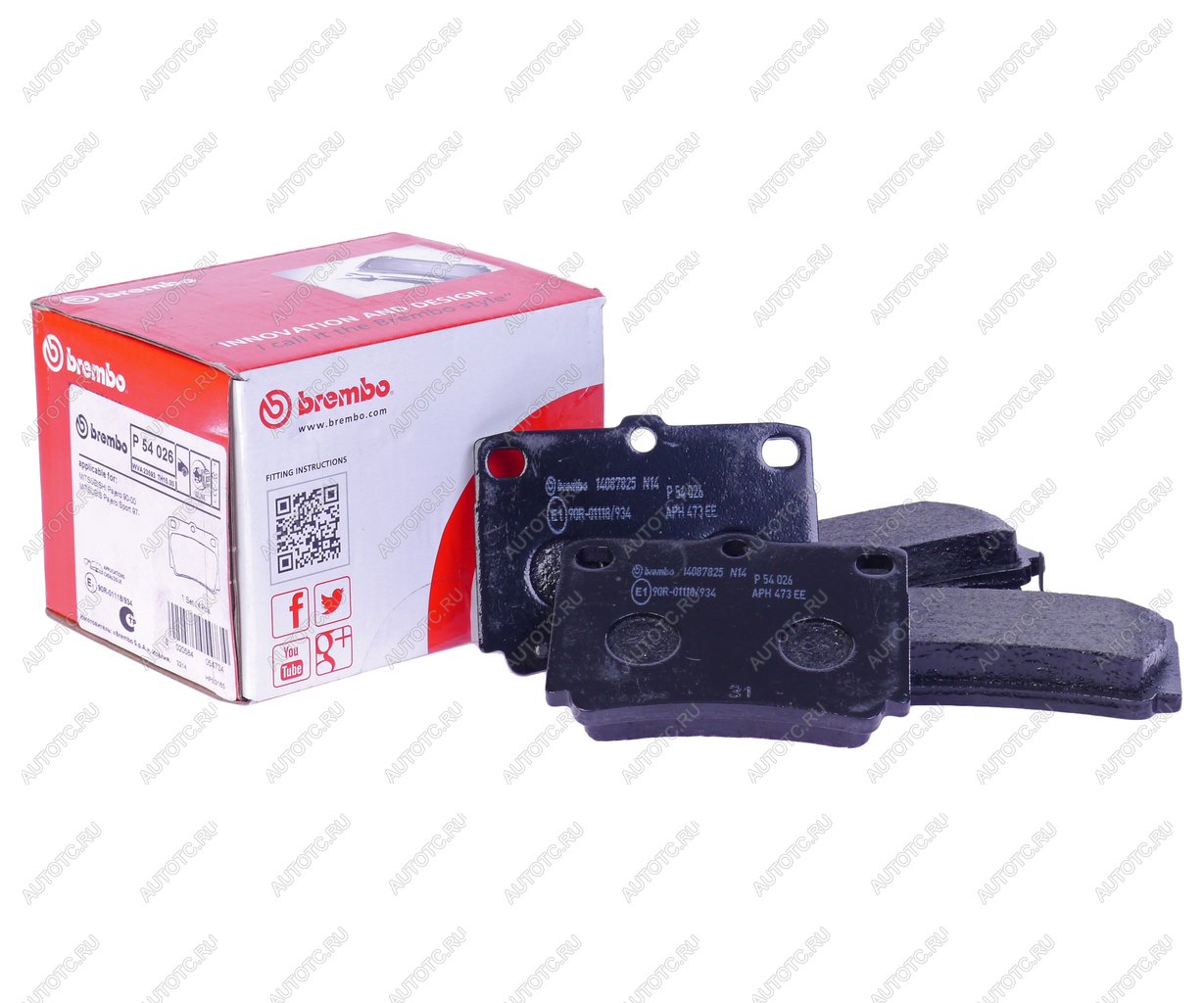 3 599 р. Колодки тормозные MITSUBISHI Pajero Sport,Montero Sport (98-09) (2.5 D3.0) задние (4шт.) BREMBO BREMBO p54026  с доставкой в г. Кемерово
