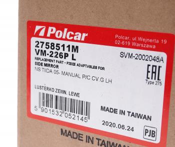 5 999 р. Зеркало боковое NISSAN Tiida (07-) левое POLCAR POLCAR 2758511m  с доставкой в г. Кемерово. Увеличить фотографию 3