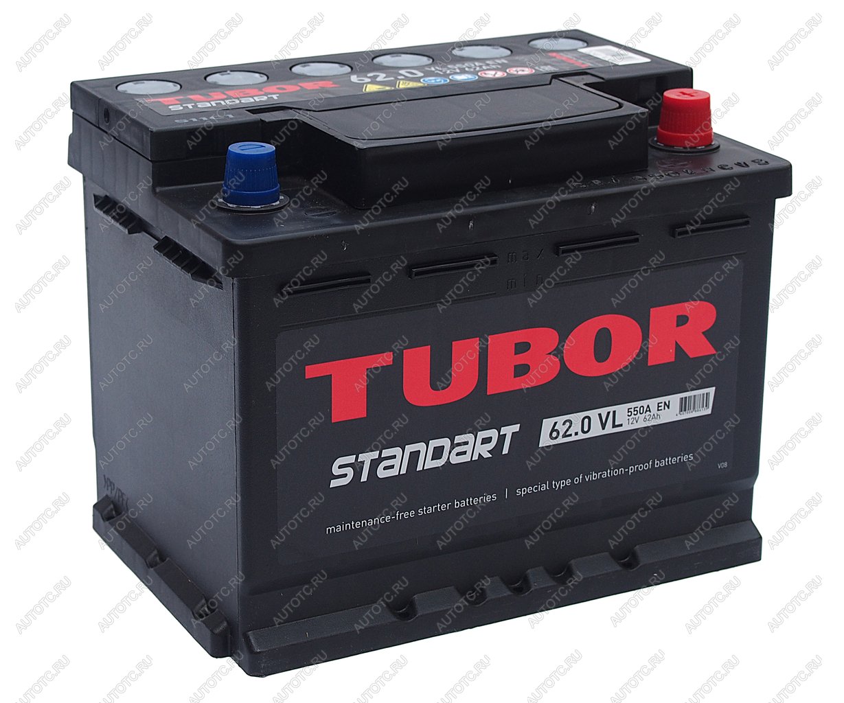 9 649 р. Аккумулятор TUBOR Standart 62Ач обратная полярность TUBOR 6ст62(0)  с доставкой в г. Кемерово