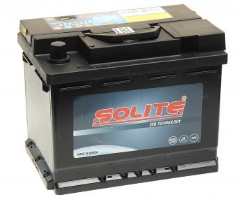 15 399 р. Аккумулятор SOLITE EFB 60Ач обратная полярность SOLITE 6ст60(0)  с доставкой в г. Кемерово. Увеличить фотографию 1