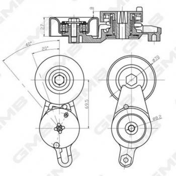 3 199 р. Натяжитель приводного ремня TOYOTA Camry (11-) GMB GMB gat30040  с доставкой в г. Кемерово. Увеличить фотографию 3
