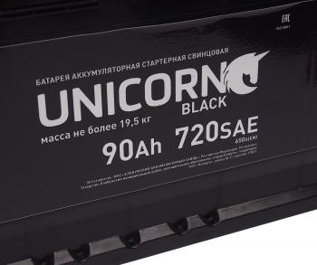 6 999 р. Аккумулятор UNICORN Black 90Ач обратная полярность UNICORN 6ст90(0)  с доставкой в г. Кемерово. Увеличить фотографию 4