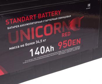 17 399 р. Аккумулятор UNICORN Red 140Ач обратная полярность UNICORN 6ст140(3)  с доставкой в г. Кемерово. Увеличить фотографию 3