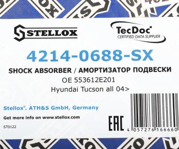 4 089 р. Амортизатор HYUNDAI Tucson (04-) KIA Sportage (04-) задний левый газовый STELLOX STELLOX 42140688sx  с доставкой в г. Кемерово. Увеличить фотографию 5