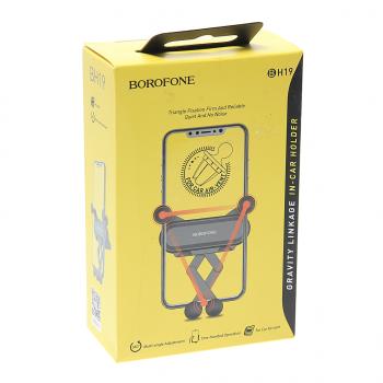 239 р. Держатель телефона на дефлектор черный BOROFONE BOROFONE bh19  с доставкой в г. Кемерово. Увеличить фотографию 4