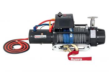 97 509 р. Лебёдка автомобильная электрическая 12V Runva 12500 lbs 5670 кг (влагозащищенная), комбинированный роспуск, синтетический трос  ewb12500ssrmac  с доставкой в г. Кемерово. Увеличить фотографию 5