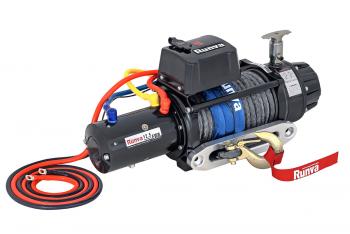 97 509 р. Лебёдка автомобильная электрическая 12V Runva 12500 lbs 5670 кг (влагозащищенная), комбинированный роспуск, синтетический трос  ewb12500ssrmac  с доставкой в г. Кемерово. Увеличить фотографию 2