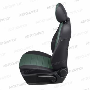 12 799 р. Чехлы на сиденья Экокожа (сплошное экокожа) Автопилот  FAW Bestune B70 (2020-2025) лифтбэк (черный/зеленый)  с доставкой в г. Кемерово. Увеличить фотографию 2