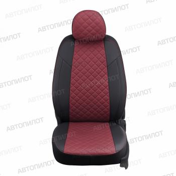 14 249 р.  Чехлы на сиденья Ромб(40/60 экокожа) Автопилот  Geely Emgrand  SS11 (2021-2025) (черный/бордовый)  с доставкой в г. Кемерово. Увеличить фотографию 2