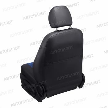 14 449 р. Чехлы на сиденья Алькантара ромб (раздел. 40/60 экокожа) Автопилот Jetta VS5 дорестайлинг (2019-2024) (черный/синий)  с доставкой в г. Кемерово. Увеличить фотографию 3