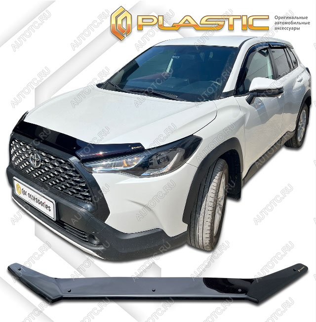 2 079 р. Дефлектор капота CA-Plastic  Toyota Corolla Cross  ZSG10,MXGA10,ZVG11,ZVG13,ZVG15,  (2021-2025) (серия Classic черный)  с доставкой в г. Кемерово