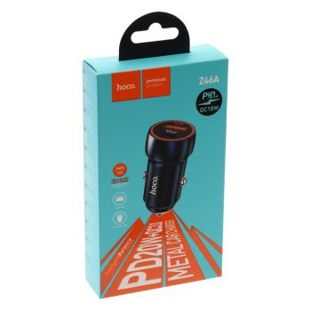 489 р. Устройство зарядное в прикуриватель 1USB + 1 Type C 12V HOCO HOCO z46a blue  с доставкой в г. Кемерово. Увеличить фотографию 4