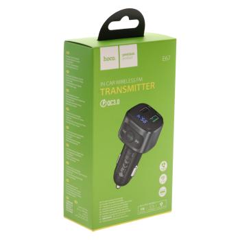 769 р. Устройство зарядное в прикуриватель с трансмиттером (bluetooth,hands free) HOCO HOCO e67 black  с доставкой в г. Кемерово. Увеличить фотографию 4