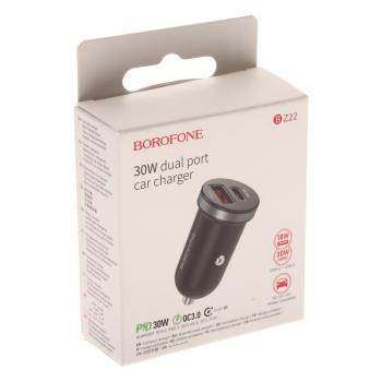 319 р. Устройство зарядное в прикуриватель 1USB + 1 Type C 12V BOROFONE BOROFONE bz22 black  с доставкой в г. Кемерово. Увеличить фотографию 4