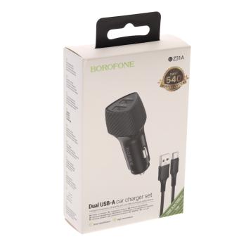 288 р. Устройство зарядное в прикуриватель 2USB 12V BOROFONE BOROFONE bz31a black  с доставкой в г. Кемерово. Увеличить фотографию 4