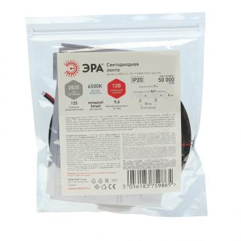 559 р. Лента светодиодная гибкая 9.6W 5м IP20 12V холодный белый ЭРА ЭРА ls2835 -9,6-120-12-6500k-ip20  с доставкой в г. Кемерово. Увеличить фотографию 2