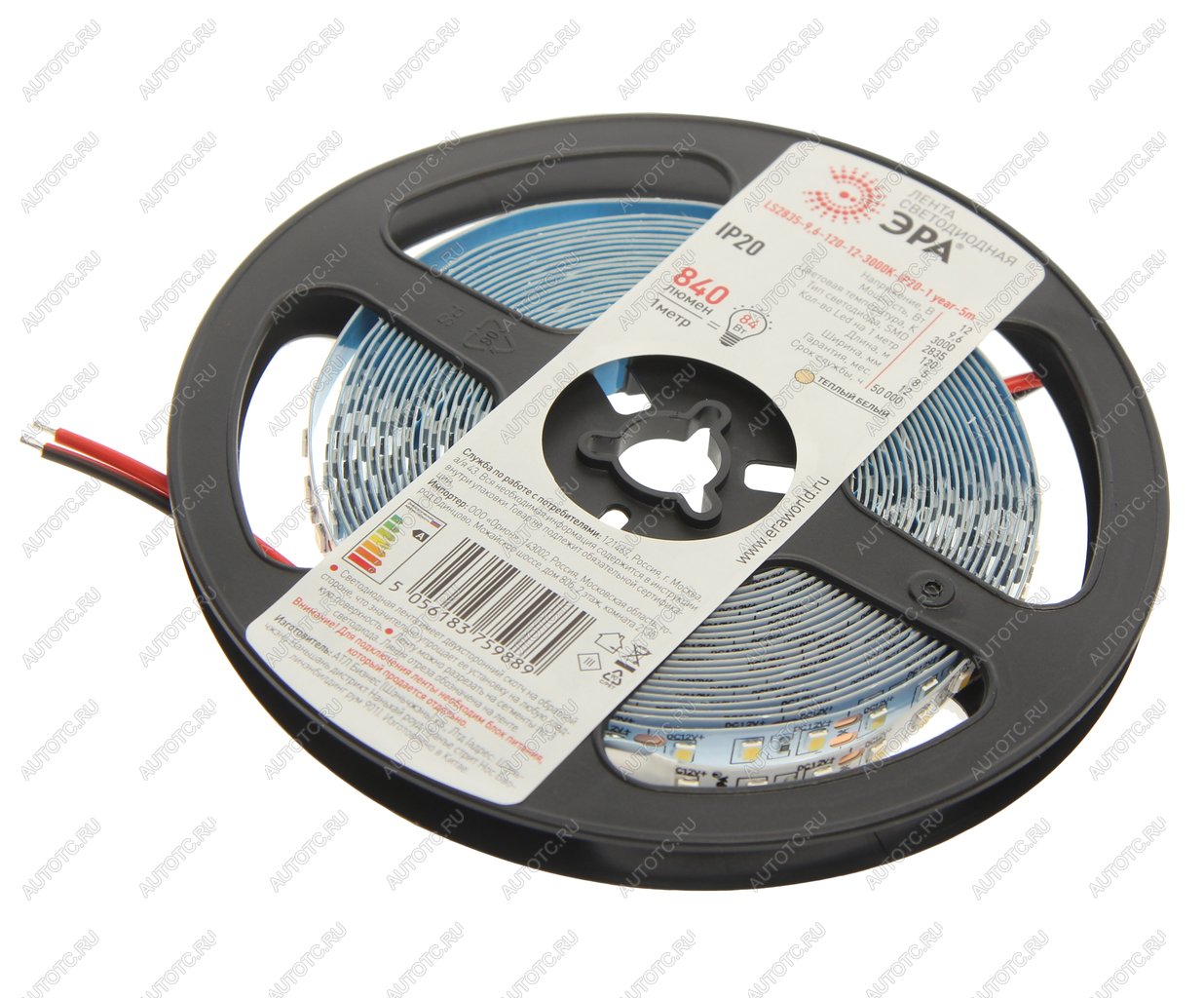 559 р. Лента светодиодная гибкая 9.6W 5м IP20 12V теплый белый ЭРА ЭРА ls2835 -9,6-120-12-3000k-ip20  с доставкой в г. Кемерово