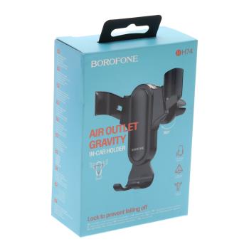 242 р. Держатель телефона на дефлектор BOROFONE BOROFONE bh74 black  с доставкой в г. Кемерово. Увеличить фотографию 3