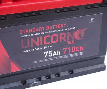 10 199 р. Аккумулятор UNICORN Red 75Ач UNICORN 6ст75(1)  с доставкой в г. Кемерово. Увеличить фотографию 3
